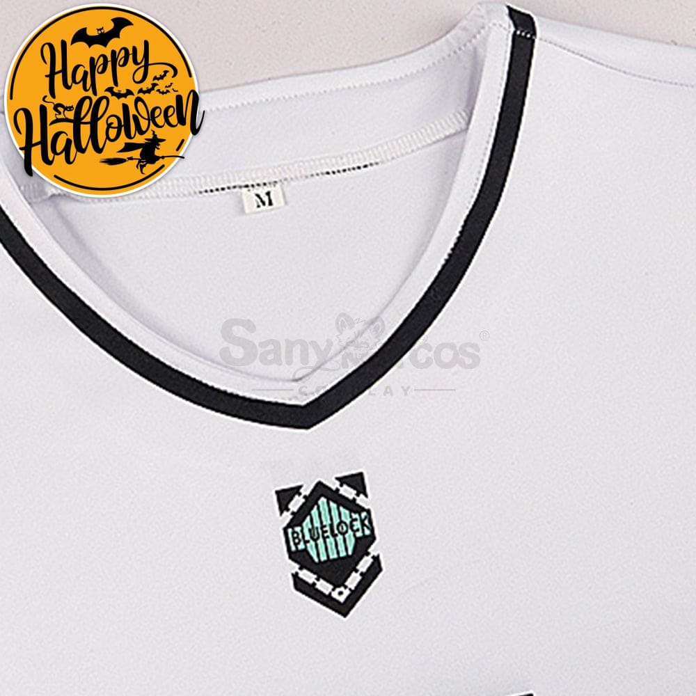 【In Stock】Anime Blue Lock Cosplay Team White Football Jersey Costume Costumes