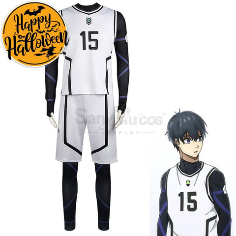 【In Stock】Anime Blue Lock Cosplay Team White Football Jersey Costume Isagi Yoichi / S Costumes