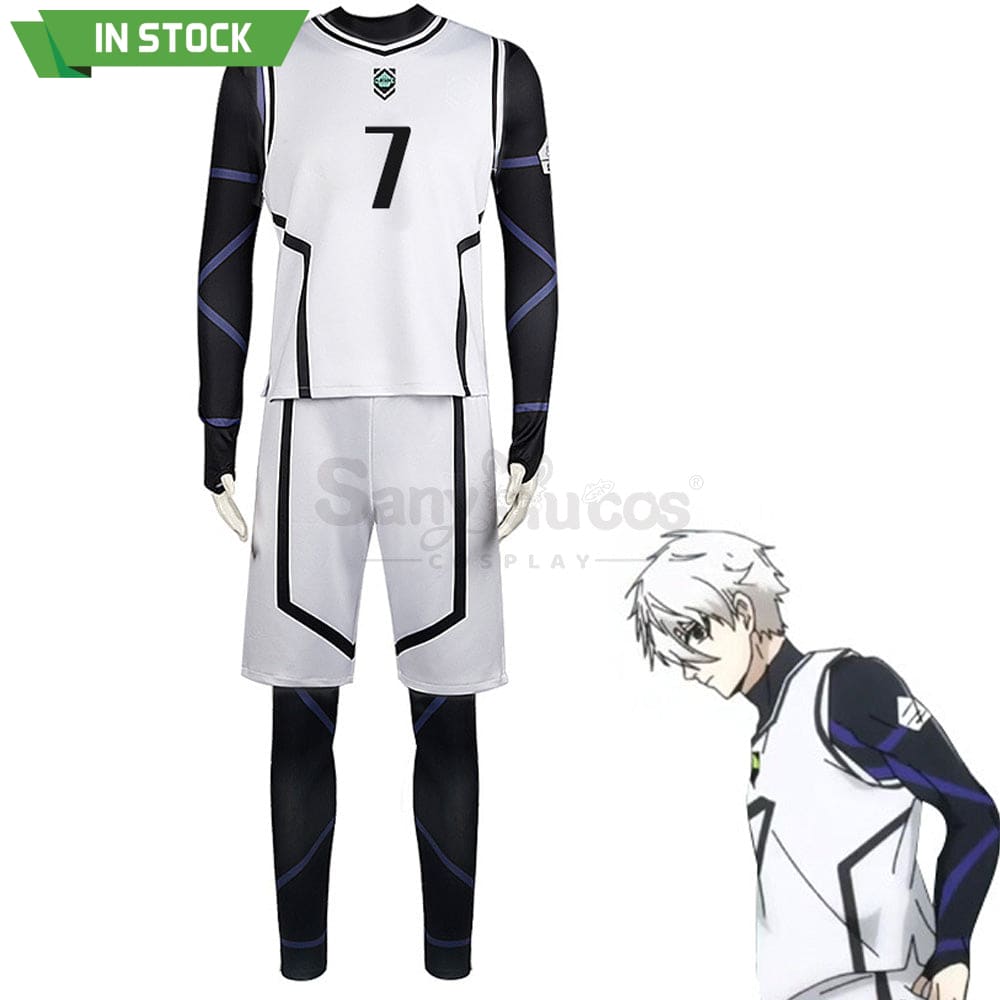 【In Stock】Anime Blue Lock Cosplay Team White Football Jersey Costume Nagi Seishiro / S Costumes