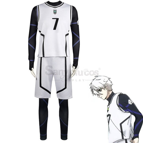 【In Stock】Anime Blue Lock Cosplay Team White Football Jersey Costume Nagi Seishiro / S Costumes