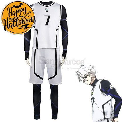 【In Stock】Anime Blue Lock Cosplay Team White Football Jersey Costume Nagi Seishiro / S Costumes
