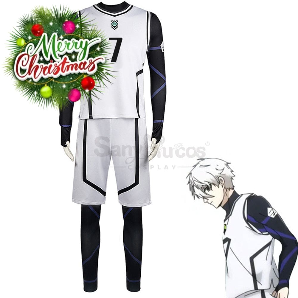 【In Stock】Anime Blue Lock Cosplay Team White Football Jersey Costume Nagi Seishiro / S Costumes