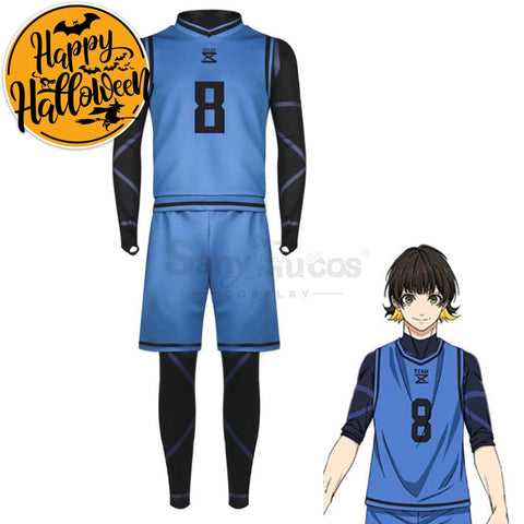 【In Stock】Anime Blue Lock Cosplay Team Z Football Jersey Costume Meguru Bachira / S Costumes
