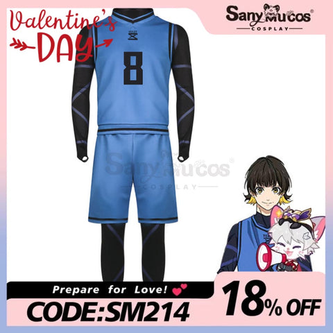 【In Stock】Anime Blue Lock Cosplay Team Z Football Jersey Costume Meguru Bachira / S Costumes