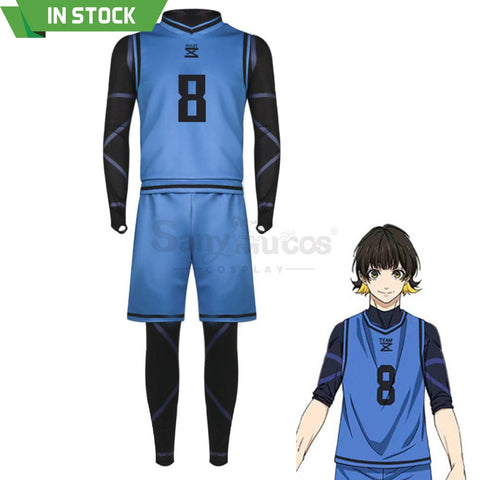 【In Stock】Anime Blue Lock Cosplay Team Z Football Jersey Costume Meguru Bachira / S Costumes