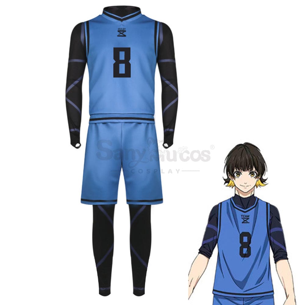 【In Stock】Anime Blue Lock Cosplay Team Z Football Jersey Costume Meguru Bachira / S Costumes