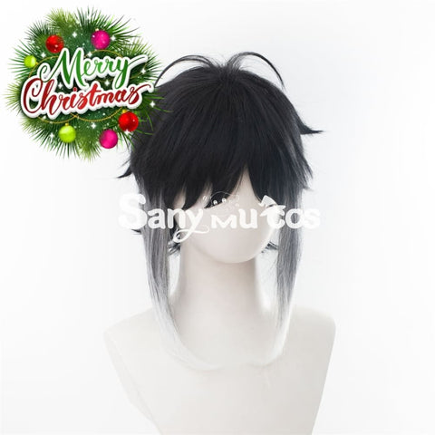 Anime Bungo Stray Dogs Cosplay Ryunosuke Akutagawa Black and Gray Gradient Short Cosplay Wig