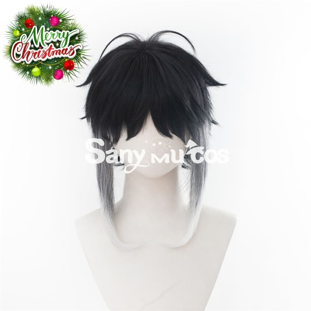 Anime Bungo Stray Dogs Cosplay Ryunosuke Akutagawa Black and Gray Gradient Short Cosplay Wig