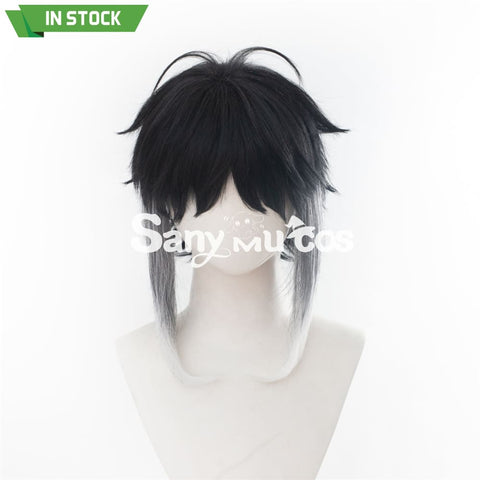 Anime Bungo Stray Dogs Cosplay Ryunosuke Akutagawa Black and Gray Gradient Short Cosplay Wig