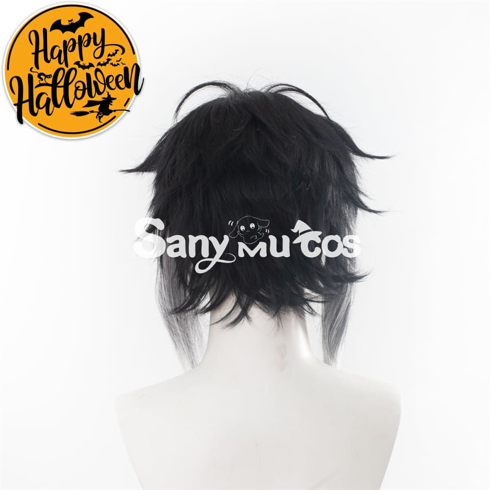 Anime Bungo Stray Dogs Cosplay Ryunosuke Akutagawa Black and Gray Gradient Short Cosplay Wig