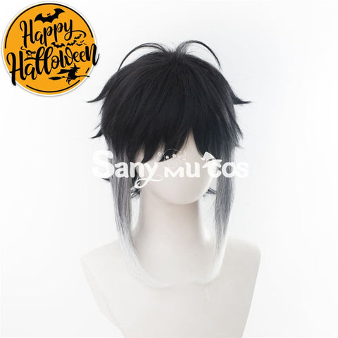 Anime Bungo Stray Dogs Cosplay Ryunosuke Akutagawa Black and Gray Gradient Short Cosplay Wig