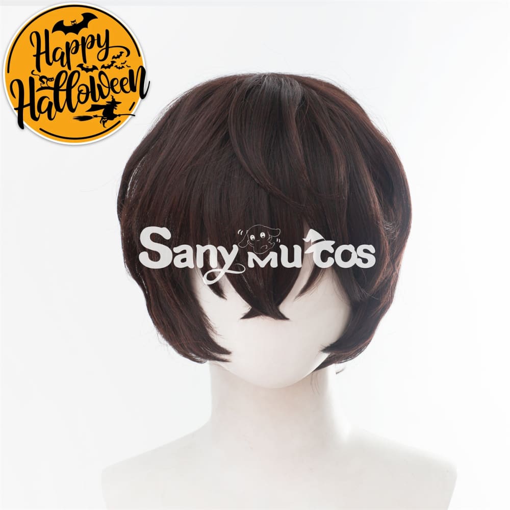 Anime Bungo Stray Dogs Osamu Dazai Cosplay Dark Brown Short Wig