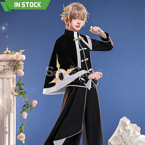 【In Stock】Anime Card Captor Sakura Cosplay Syaoran Li Black And White Suit Cosplay Costume Cosplay Costumes