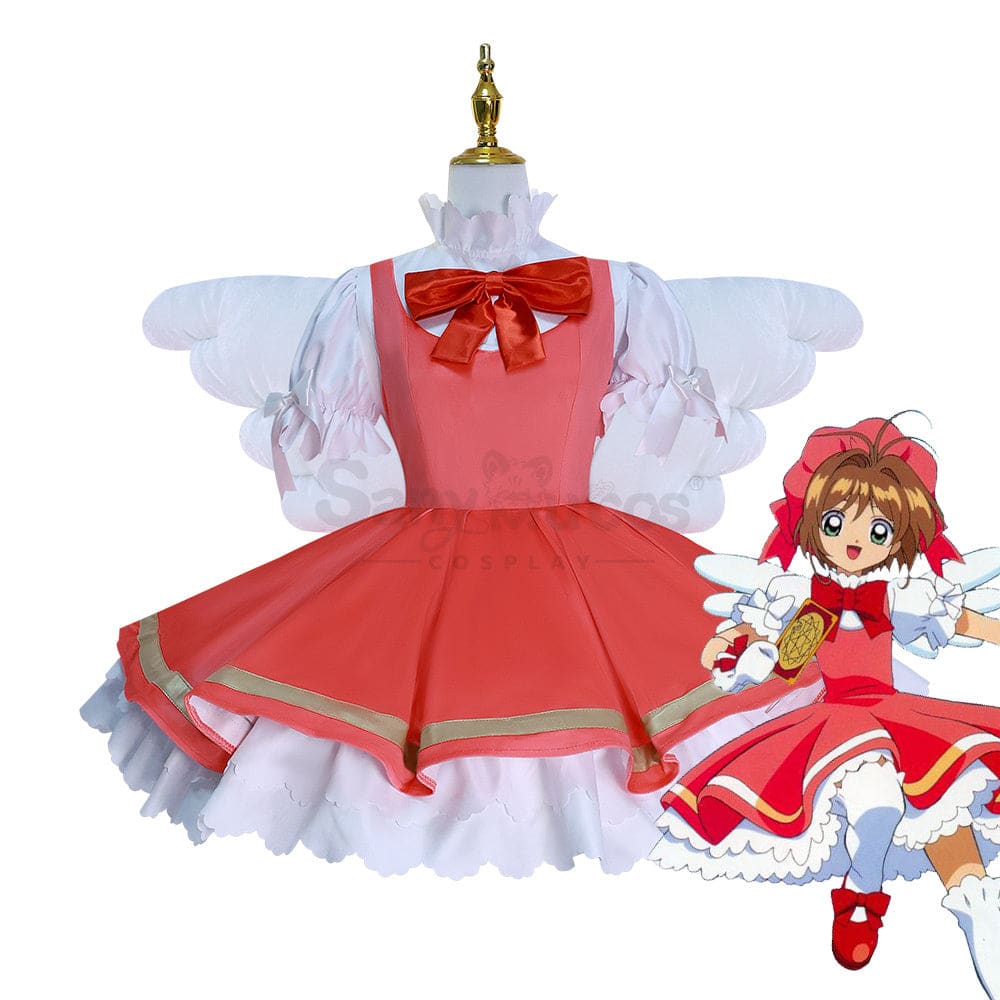 【In Stock】Anime Cardcaptor Sakura Cosplay Kinomoto Battle Suit Costume Plus Size Costumes