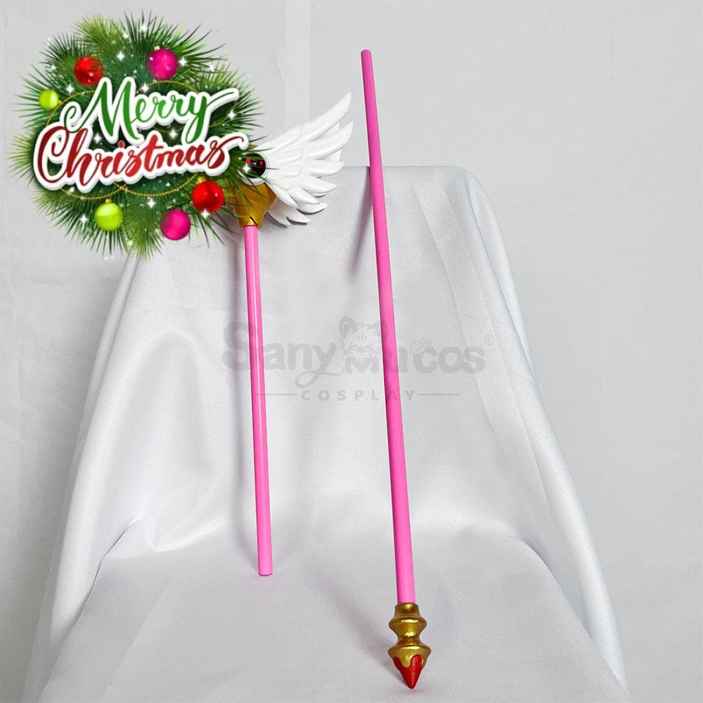 【In Stock】Anime Cardcaptor Sakura Cosplay Kinomoto Battle Suit Costume Plus Size Magic Wand Costumes