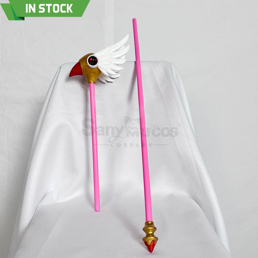 【In Stock】Anime Cardcaptor Sakura Cosplay Kinomoto Battle Suit Costume Plus Size Magic Wand Costumes