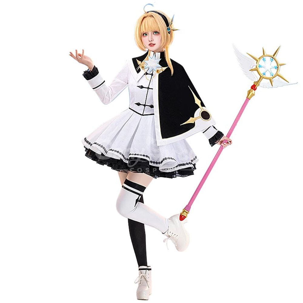 【In Stock】Anime Cardcaptor Sakura Cosplay Kinomoto Sakura Black and White Dress Cosplay Costume Cosplay Costumes
