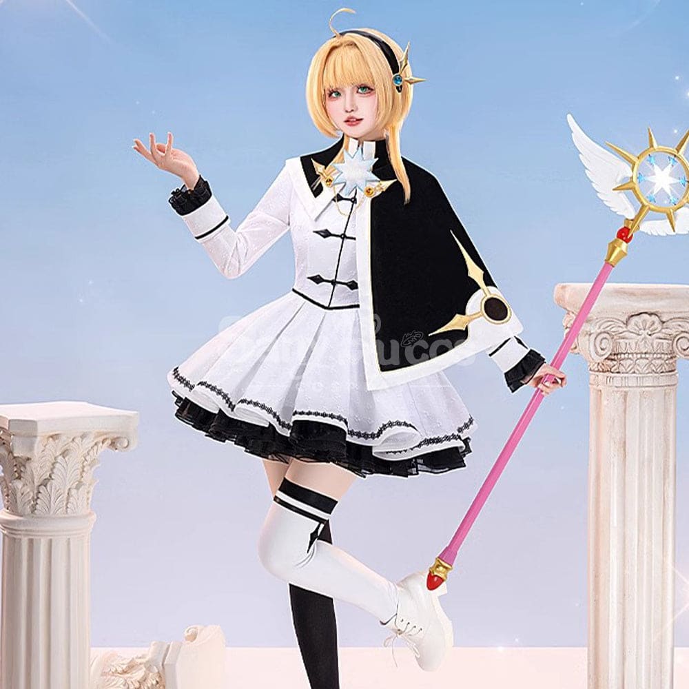 【In Stock】Anime Cardcaptor Sakura Cosplay Kinomoto Sakura Black and White Dress Cosplay Costume Cosplay Costumes