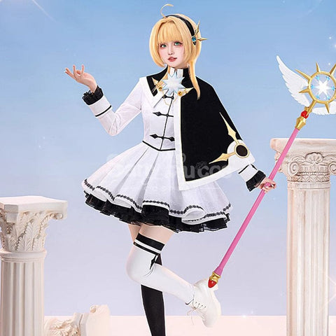 【In Stock】Anime Cardcaptor Sakura Cosplay Kinomoto Sakura Black and White Dress Cosplay Costume Cosplay Costumes