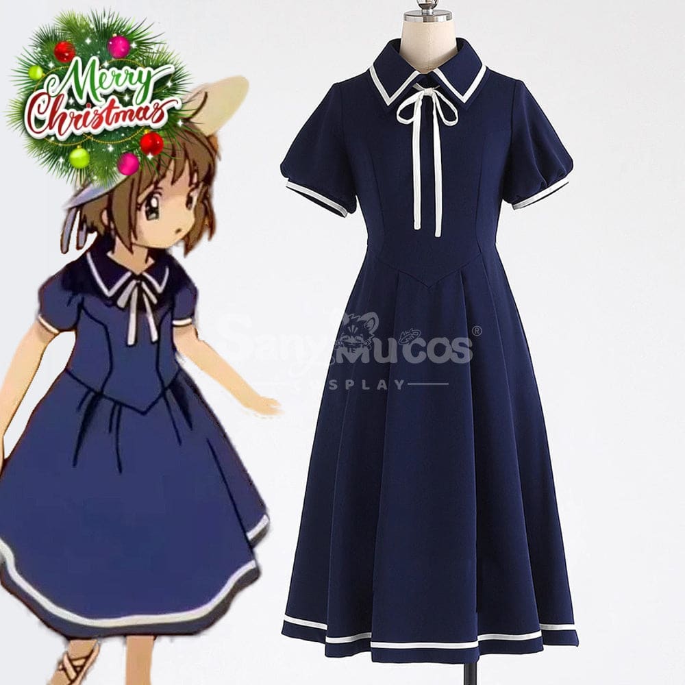 【In Stock】Anime Cardcaptor Sakura Cosplay Kinomoto Sakura Blue Dress Cosplay Costume Cosplay Costumes