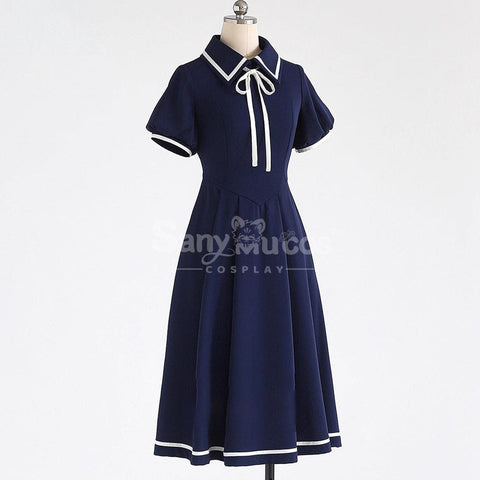 【In Stock】Anime Cardcaptor Sakura Cosplay Kinomoto Sakura Blue Dress Cosplay Costume Cosplay Costumes