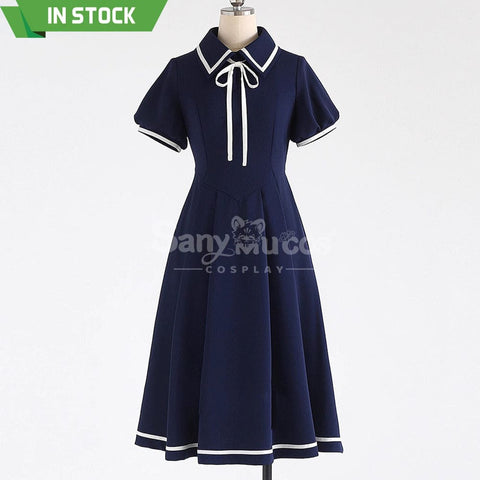 【In Stock】Anime Cardcaptor Sakura Cosplay Kinomoto Sakura Blue Dress Cosplay Costume Cosplay Costumes