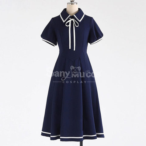 【In Stock】Anime Cardcaptor Sakura Cosplay Kinomoto Sakura Blue Dress Cosplay Costume Cosplay Costumes