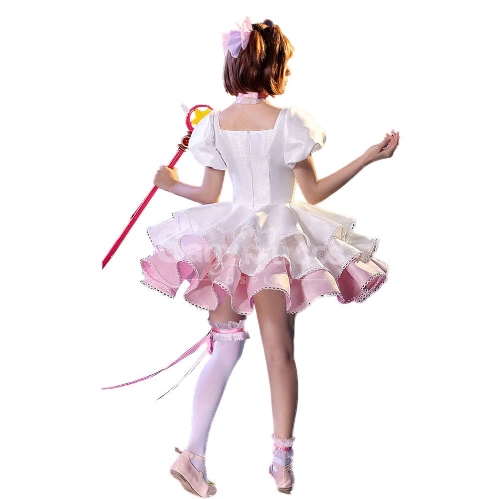 【In Stock】Anime Cardcaptor Sakura Cosplay Sakura Kinomoto Pink and white Dress Cosplay Costume Cosplay Costumes