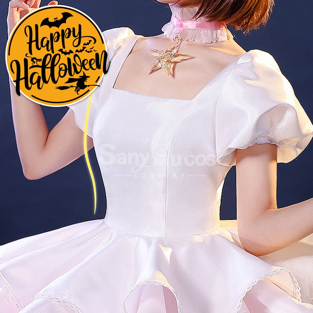 【In Stock】Anime Cardcaptor Sakura Cosplay Sakura Kinomoto Pink and white Dress Cosplay Costume Cosplay Costumes