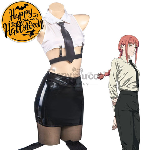 【In Stock】Anime Chainsaw Man Cosplay Office Lady Makima Costume Costumes