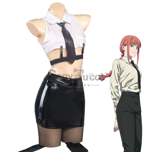 【In Stock】Anime Chainsaw Man Cosplay Office Lady Makima Costume Costumes 1000