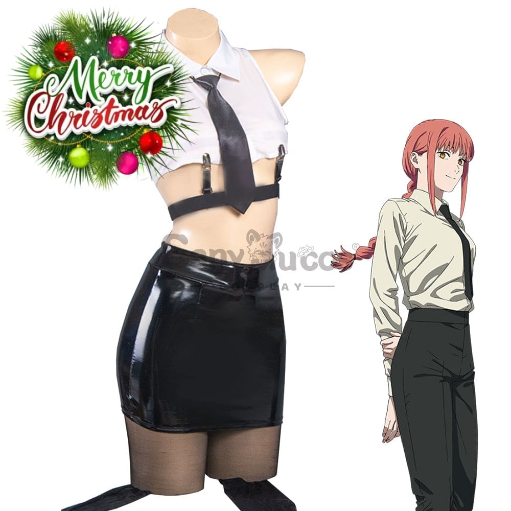 【In Stock】Anime Chainsaw Man Cosplay Office Lady Makima Costume Costumes