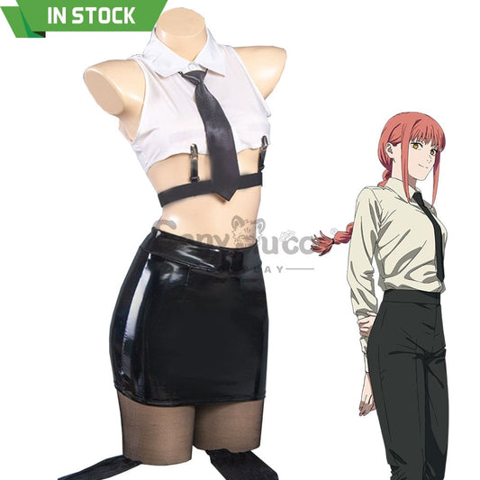 【In Stock】Anime Chainsaw Man Cosplay Office Lady Makima Costume Costumes 1000