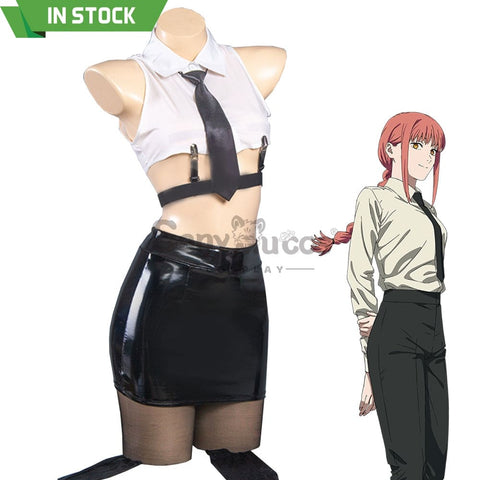【In Stock】Anime Chainsaw Man Cosplay Office Lady Makima Costume Costumes