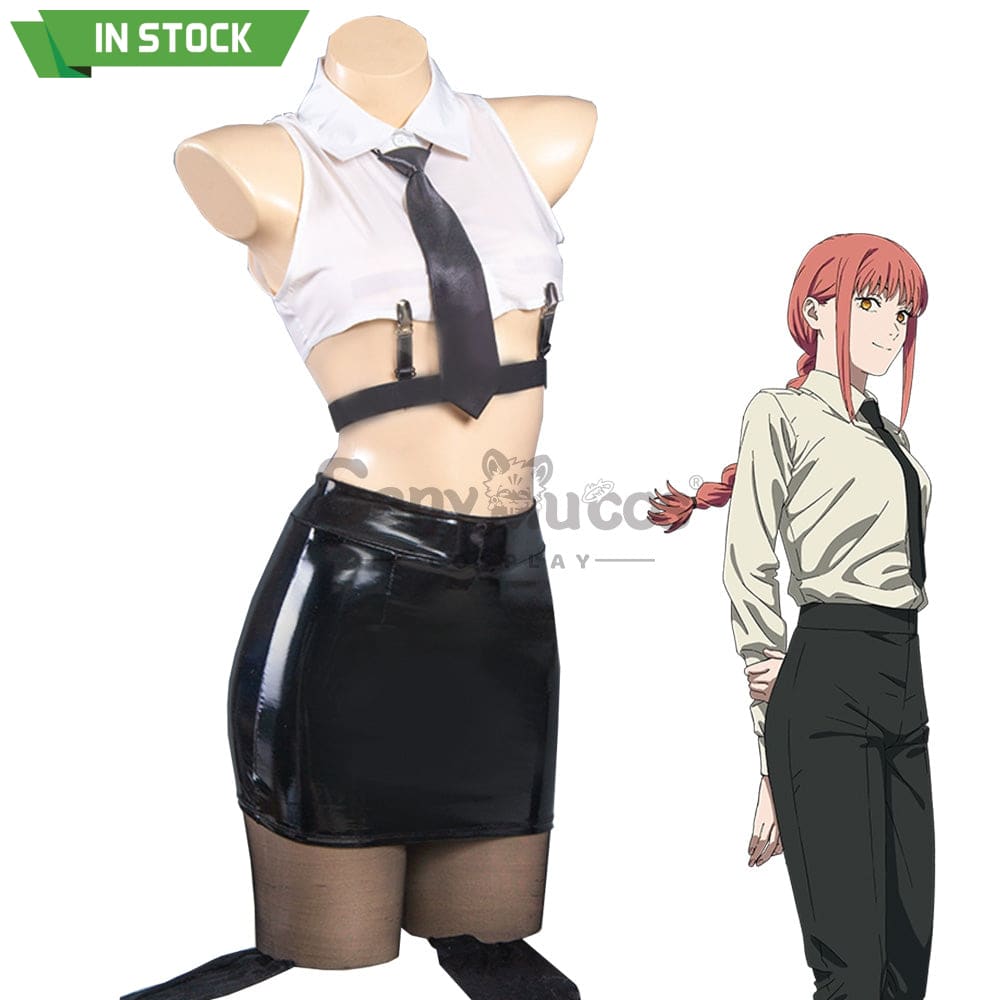 【In Stock】Anime Chainsaw Man Cosplay Office Lady Makima Costume Costumes