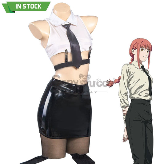 【In Stock】Anime Chainsaw Man Cosplay Office Lady Makima Costume Costumes 1000