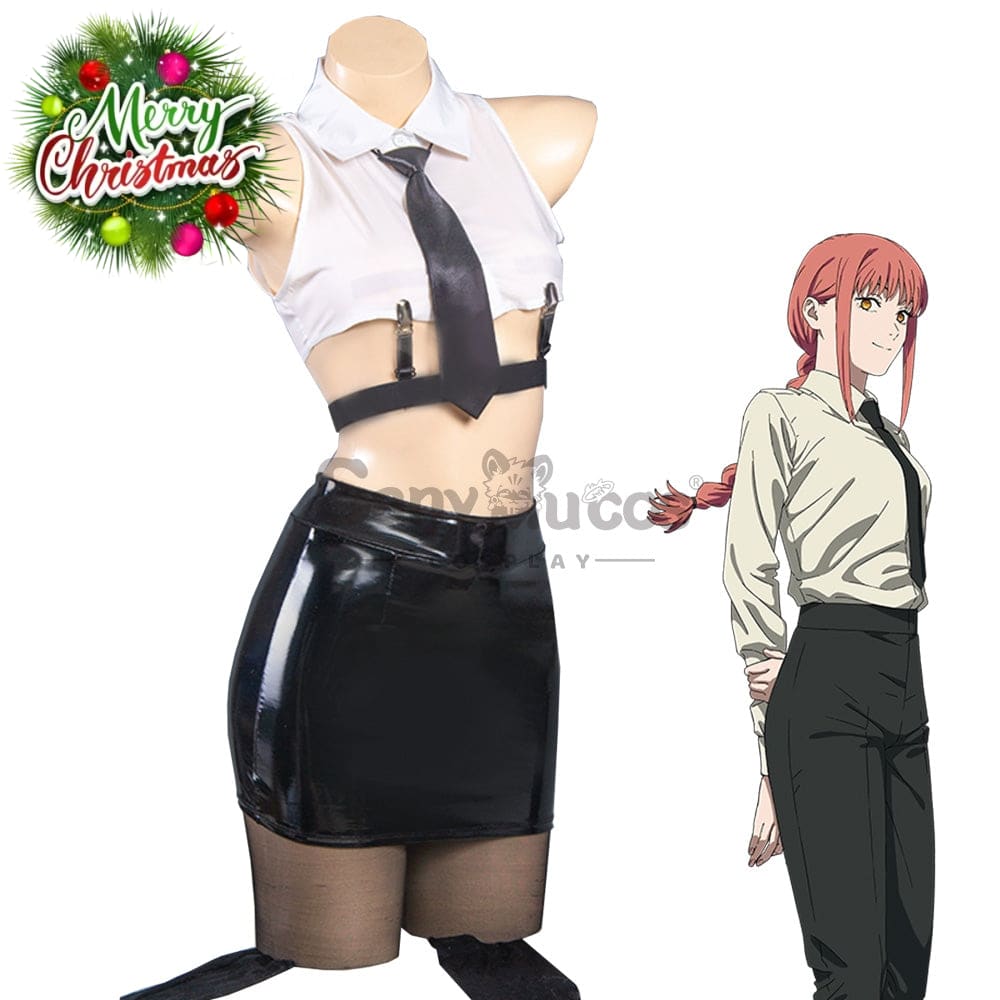 【In Stock】Anime Chainsaw Man Cosplay Office Lady Makima Costume Costumes