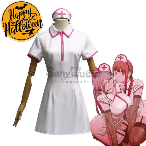 【In Stock】Anime Chainsaw Man Cosplay The Nurse Outfit Makima Costume Costumes