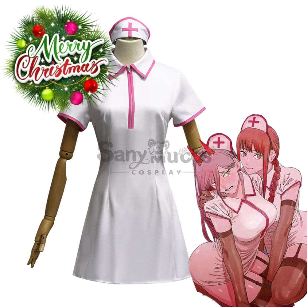 【In Stock】Anime Chainsaw Man Cosplay The Nurse Outfit Makima Costume Costumes