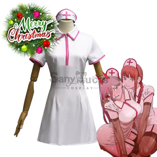 【In Stock】Anime Chainsaw Man Cosplay The Nurse Outfit Makima Costume Costumes 1000