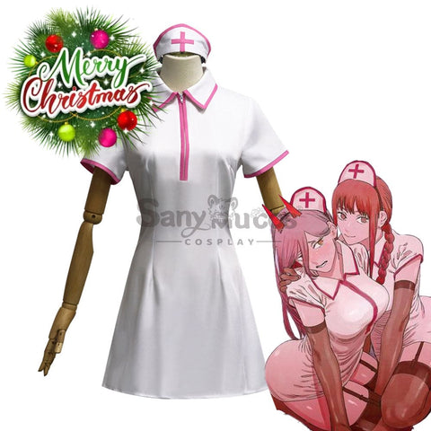 【In Stock】Anime Chainsaw Man Cosplay The Nurse Outfit Makima Costume Costumes