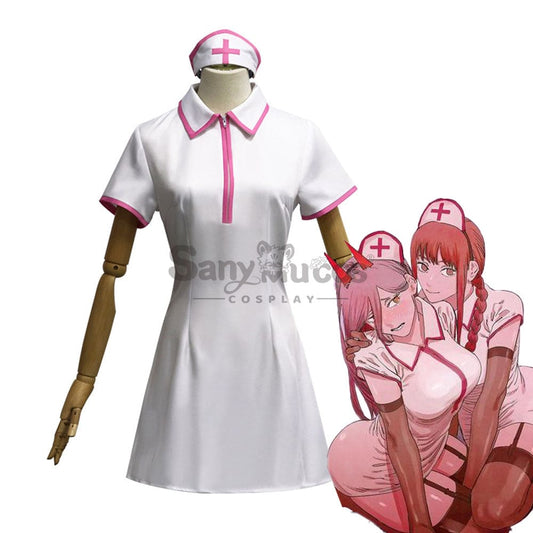 【In Stock】Anime Chainsaw Man Cosplay The Nurse Outfit Makima Costume Costumes 1000