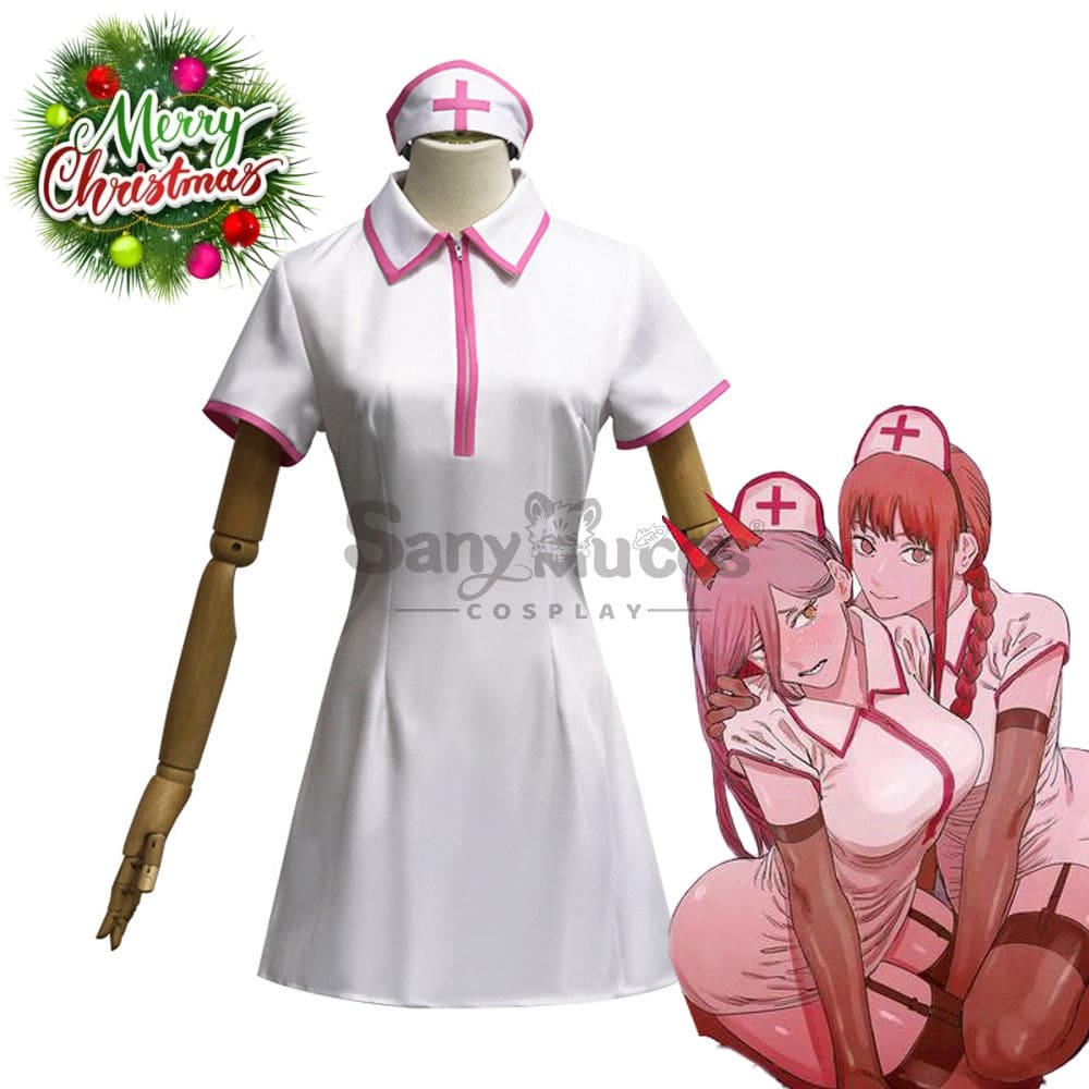 【In Stock】Anime Chainsaw Man Cosplay The Nurse Outfit Makima Costume Costumes