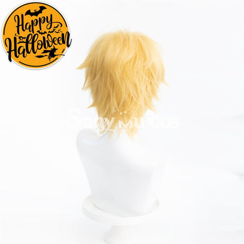Anime Chainsaw Man Denji Light Blonde Color Short Hair Cosplay Wig