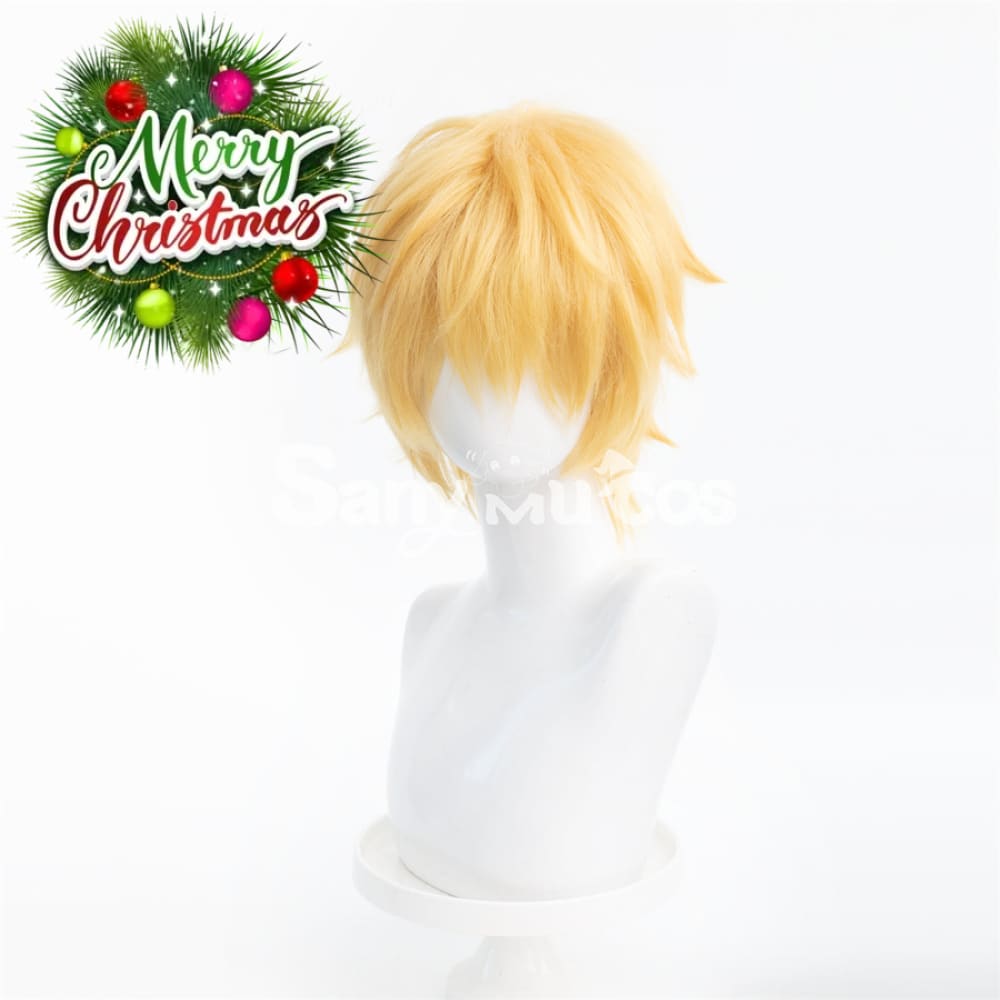 Anime Chainsaw Man Denji Light Blonde Color Short Hair Cosplay Wig