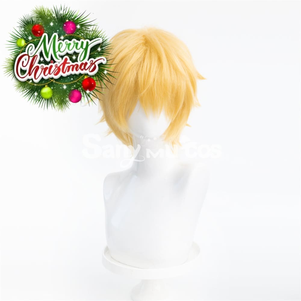 Anime Chainsaw Man Denji Light Blonde Color Short Hair Cosplay Wig