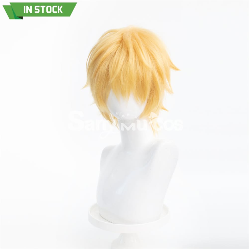 Anime Chainsaw Man Denji Light Blonde Color Short Hair Cosplay Wig