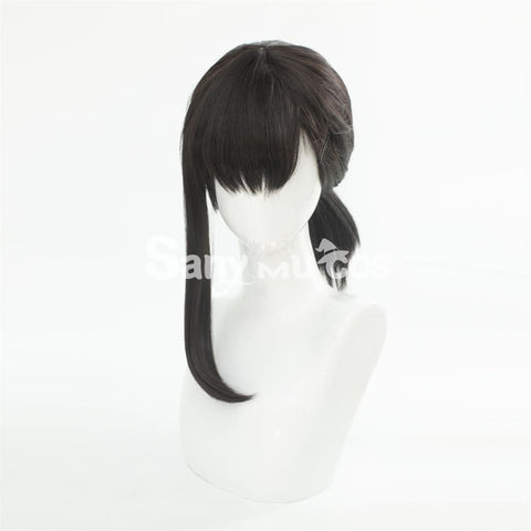 Anime Chainsaw Man Kobeni Higashiyama Dark Black Color Ponytail Cosplay Wig