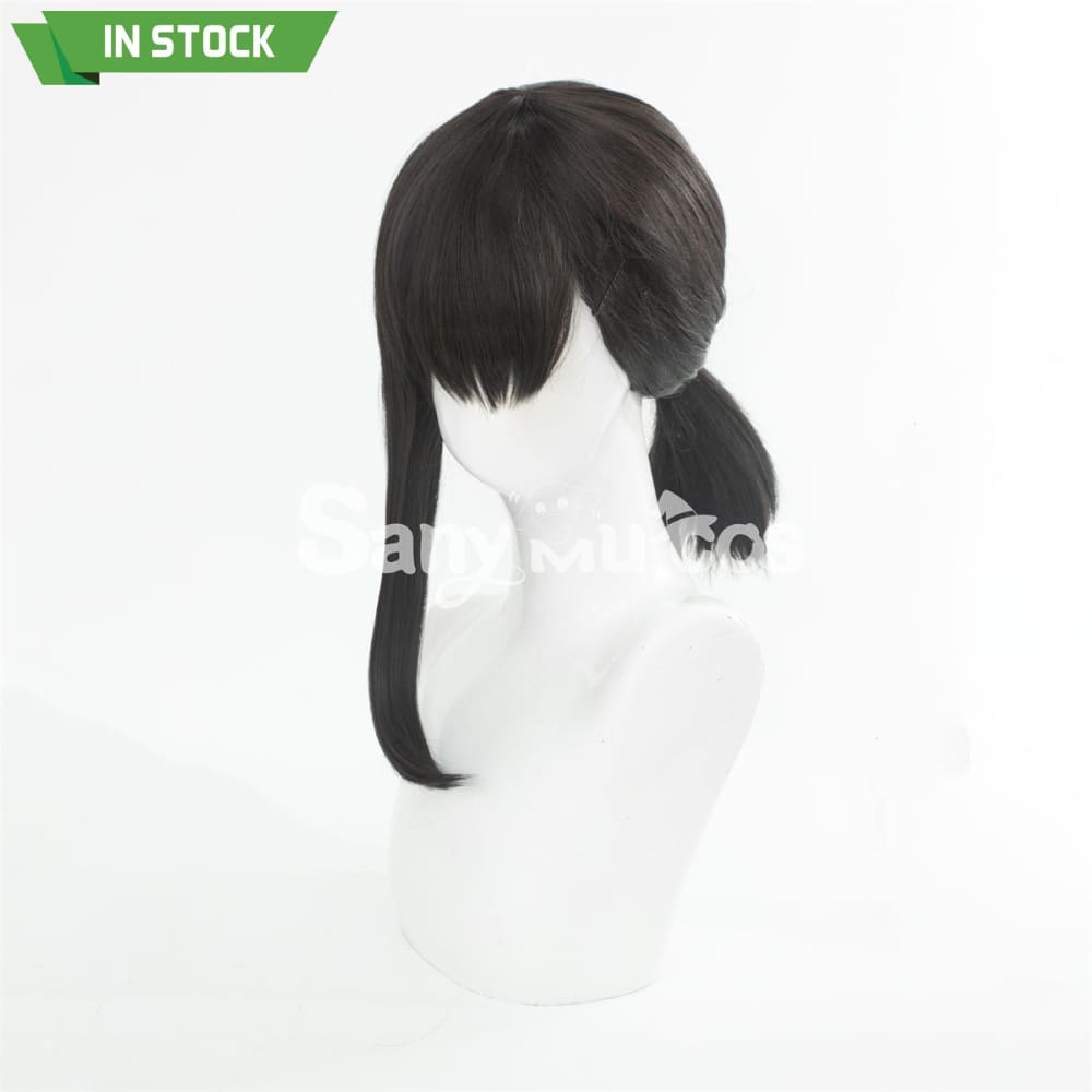 Anime Chainsaw Man Kobeni Higashiyama Dark Black Color Ponytail Cosplay Wig