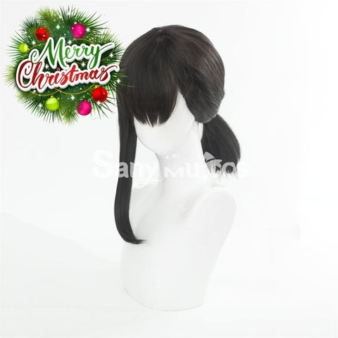 Anime Chainsaw Man Kobeni Higashiyama Dark Black Color Ponytail Cosplay Wig